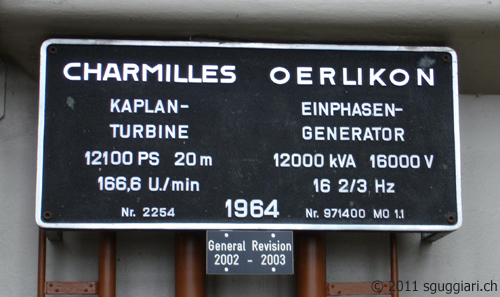 Targa della centrale elettrica FFS di Mühleberg
